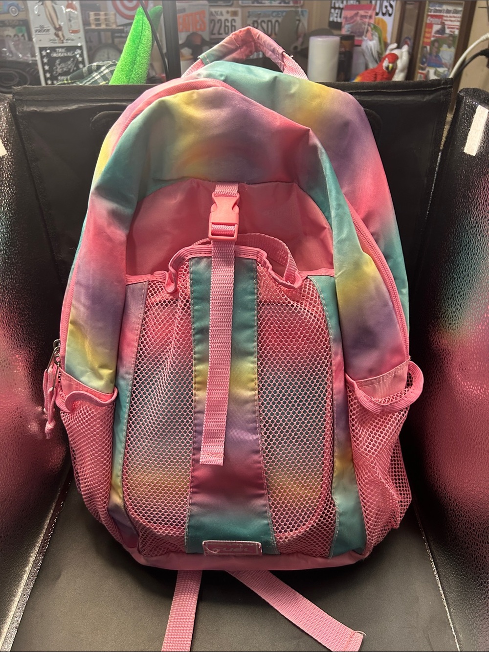 Kids Rainbow Pink Tie-Dye Backpack